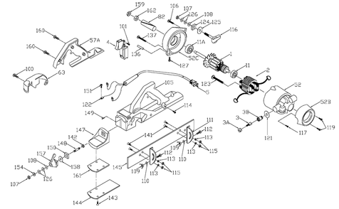 Page A Diagram and Parts List for 9118 Type 2 Porter Cable Planer Jointer